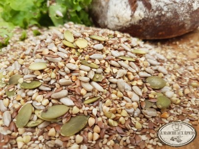 Mélange de graines Bio pour pains et salades